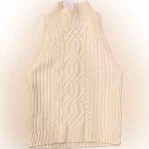 INTERMIX Ivory Knit Turtleneck Sweater